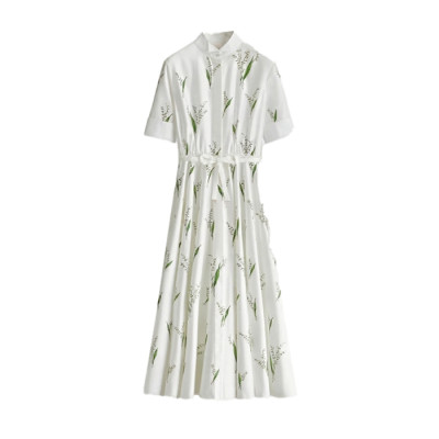 디올 여성 플로럴 미디 드레스 - Dior Womens Floral Midi Dress - dic16015x