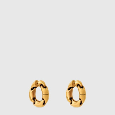 발렌시아가 여성 스인그레이빙 로고 후프 이어링 - Balenciaga Womens Engraved Logo Hoop Earring - acc8388x